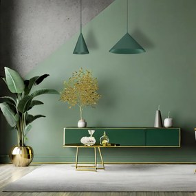 Závesné svietidlo Capital, 1x zelené kovové tienidlo, (fi 46cm), gr