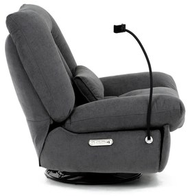 Elektrické polohovateľné kreslo s integrovanýmovládaním, sivé