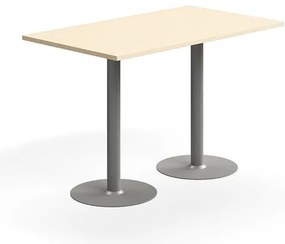 Barový stôl VERTICUS, 1400x800x900 mm, breza/strieborná