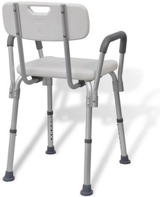 Sprchovacia stolička, hliník, biela