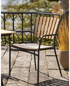 Drevené/kovové záhradné stoličky v súprave 2 ks v prírodnej farbe Cleveland – House Nordic