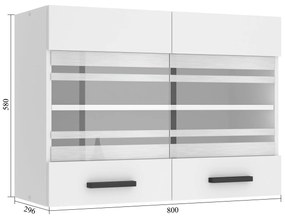 Kuchynská skrinka Belini Premium Full Version horná 80 cm šedý antracit Glamour Wood