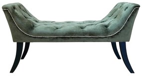 Kondela Dizajnová lavica, olivovozelená Velvet látka/kaučukové drevo, 117 cm, HEMY TYP 2