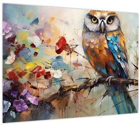 Obraz - Maľovaná sova (70x50 cm)