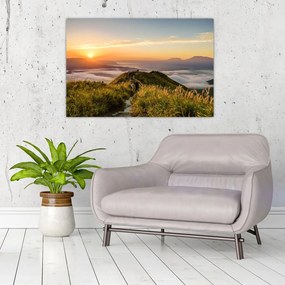 Obraz hory pri západe slnka (90x60 cm)