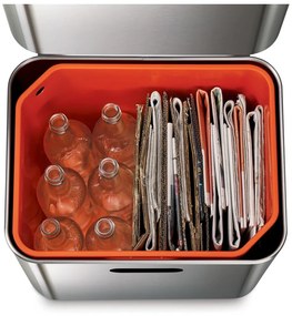 Oceľový odpadkový kôš na triedený odpad v striebornej farbe 60 l Totem Max – Joseph Joseph