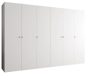 Šatníková skriňa 300 cm Parna 1 (biela + strieborná). Vlastná spoľahlivá doprava až k Vám domov. 1125902