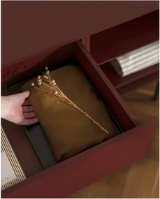 Vínovočervený TV stolík 189x61x42 cm Mod – noo.ma