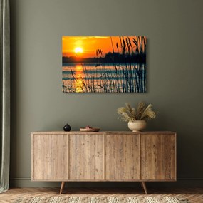Obraz - Západ slnka nad jazerom (90x60 cm)