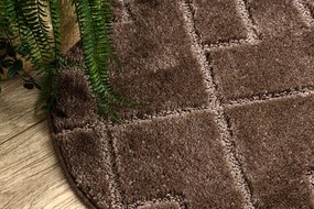 Kúpeľňový koberček SUPREME LINES línie, hnedý kruh