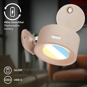 Briloner 3896011 - LED stmievateľné nabíjateľné nástenné svietidlo LED/1,6W/5V 1500 mAh béžová