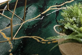 Koberec EMERALD exkluzívny 1018 glamour, styl marmur fľaškovo zelený / zlatý