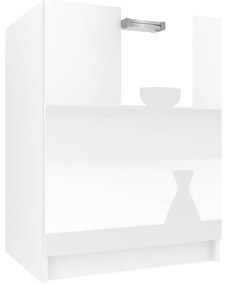 Kuchynská skrinka Belini drezová 60 cm biely lesk bez pracovnej dosky  INF SDZ60/0/WT/W/0/D