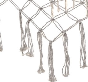 Záhradná hojdacia sieť KIK boho s dreveným rámom, 200 cm, sivá