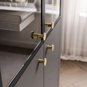 VITRÍNA LANDRY 3 ČIERNA LED 112 x 153 cm