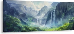 Obraz - Údolie vodopádov (120x50 cm)