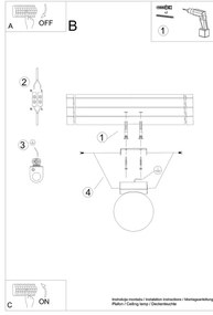Biele stropné svietidlo so skleneným tienidlom ø 12 cm Umerta – Sollux