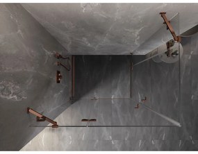 Mexen Lunar Duo, výklopný sprchový kút 90 x 80 cm, 8mm číre sklo, profil ružové zlato, 834-090L-080P-60-00