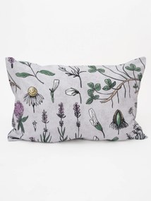 Bavlnená obliečka na vankúš Renforcé 40 × 60 cm – Herbár sivý