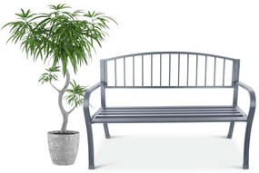 LONGWELL INDUSTRIAL LTD Záhradná lavica s opierkou, kovová konštrukcia - grafit