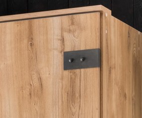 Šatníková skriňa so zrkadlom Cork, 135 cm, doskový dub/grafit