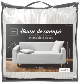 Krémový 3-miestny napínací poťah na pohovku Sacha – douceur d'intérieur