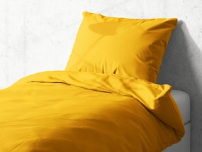 Detské bavlnené posteľné obliečky do postieľky Moni MOD-501 Sýto žlté Do postieľky 90x120 a 40x60 cm