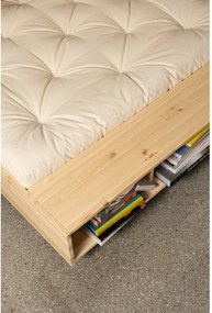 Jednolôžková posteľ z borovicového dreva bez čela s roštom 90x200 cm v prírodnej farbe Merge – Karup