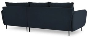Tmavomodrá zamatová rohová pohovka (pravý roh) Vienna – Cosmopolitan Design