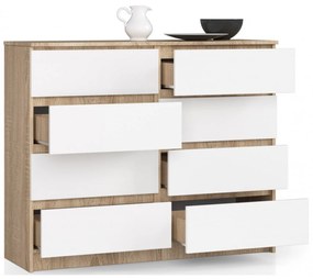 Komoda K120 8SZ sonoma / biela