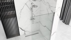 Bezrámová sprchová zástena REA AERO 120 cm, chróm/transparent - bez vaničky