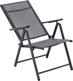 CH Polohovateľná záhradná oceľová stolička Glam - tmavosivá