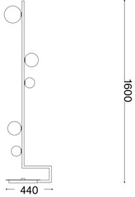 Ideal Lux - LED Stojacia lampa BIRDS 5xG9/3W/230V čierna/zlatá