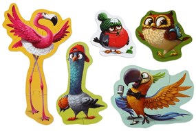 Puzzlika 14255 Ptáci 5v1 5 obrázků z 25 dielov