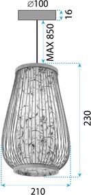 Toolight Toolight, závesné svietidlo 1xE27 APP1577-5C, prírodná hnedá, OSW-03617