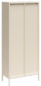 Krémovobiela kovová vitrína 80x186x40 cm Luna – Støraa