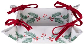 Textilný košík na pečivo Holly Christmas - 35 * 35 * 8 cm