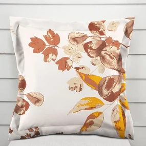 Biante Bavlnená obliečka na vankúš s lemom Sandra SA-530 Hnedý eukalyptus na bielom 60 x 60 cm