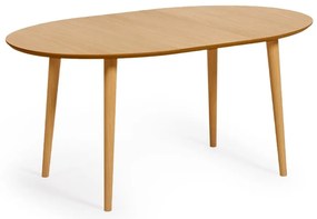Rozkladací jedálenský stôl v dekore duba v prírodnej farbe 90x120 cm Oqui – Kave Home