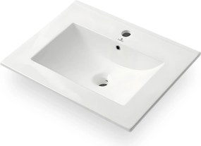 Zápustné keramické umyvadlo Nordis 61 cm lesklé bílé