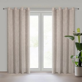 ZÁVES NA KRÚŽKOCH EVA MINGE TIFFANY 135X250 CM BÉŽOVÁ