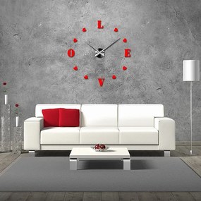 SENTOP | Moderné nalepovacie nástenné hodiny láska | SENTOP 12S011-Wanduhr HEU- analógové