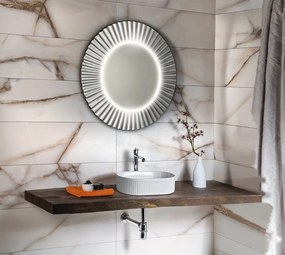 Sapho Sapho, PRIDE STRIP guľaté zrkadlo s LED osvetlením v ráme, priemer 90cm, bronz, PD954