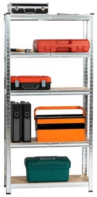 Sada 2 ks kovových regálů REGMET 70x30x154 cm stříbrná