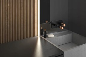 F-Design Ardesia, podomietková umývadlová batéria, čierna matná-ružové zlato, FD1-ARD-3PA-25