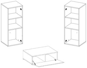 Štýlová obývacia stena Baros - dub san remo svetlý / čierna