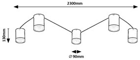 Rabalux 71295 - Stropné svietidlo LOOPLAB 5xG9/28W/230V