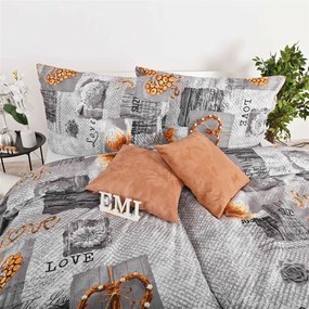 Obliečky bavlnené Zaos sivé EMI: Štandardný set jednolôžko obsahuje 1x 140x200 + 1x 70x90