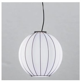SIRU - Luster na lanku SFERA 1xE27/60W/230V pr. 32 cm čierna/biela benátske sklo