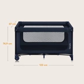 Lionelo - Cestovná postieľka JASMIN EASY FOLD námornícka modrá